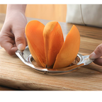 Stainless steel mango slicer and core removal tool