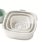 1pc Multifunctional Double Layer Drain Basket Vegetable Basket, Kitchen Use Washing Basin Rice Storage Water Basket, Plastic Draining Basket, Suitable for Kitchen, Living Room, Drainage Basket