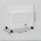 Multi-layer metal mesh bookshelf with wheels