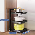 Kitchen cabinet sink under-pane pot, pan, and bowl storage rack