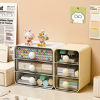 Desktop drawer-style storage box, made of three layers of thickened transparent plastic.