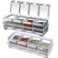 8-piece transparent acrylic spice storage box set, with lid and spoon