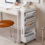 Multifunctional Rolling Bookshelf Storage Rack - Portable Storage Shelf