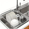 Stainless Steel Drain Basket - 3-in-1 Extendable Dish Drying Rack