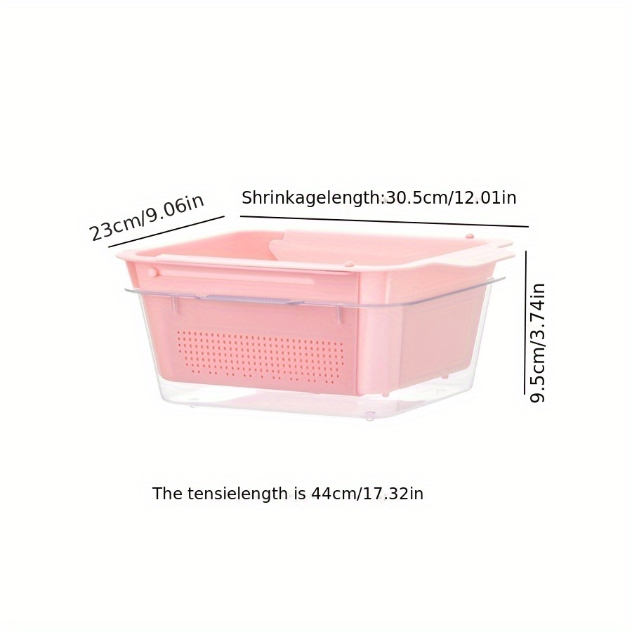 2 Adjustable Plastic Sink Drain Baskets - Retractable Kitchen Drain Rack with Handle
