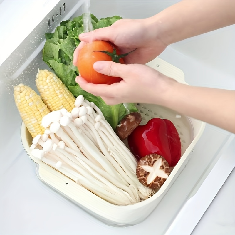 3-piece fruit and vegetable drain basket set, suitable for washing fruits and vegetables
