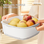 1pc Multifunctional Double Layer Drain Basket Vegetable Basket, Kitchen Use Washing Basin Rice Storage Water Basket, Plastic Draining Basket, Suitable for Kitchen, Living Room, Drainage Basket