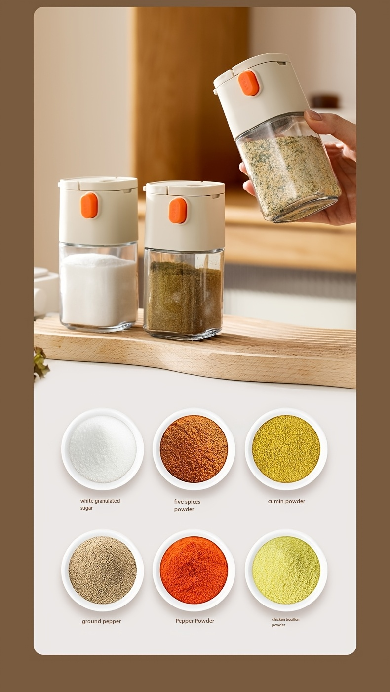 Household metering salt bottle, double-mouth metering control salt spray seasoning can