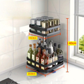 360° Rotating Kitchen Storage Rack - Durable Stainless Steel Spice Rack