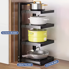 Kitchen cabinet sink under-pane pot, pan, and bowl storage rack