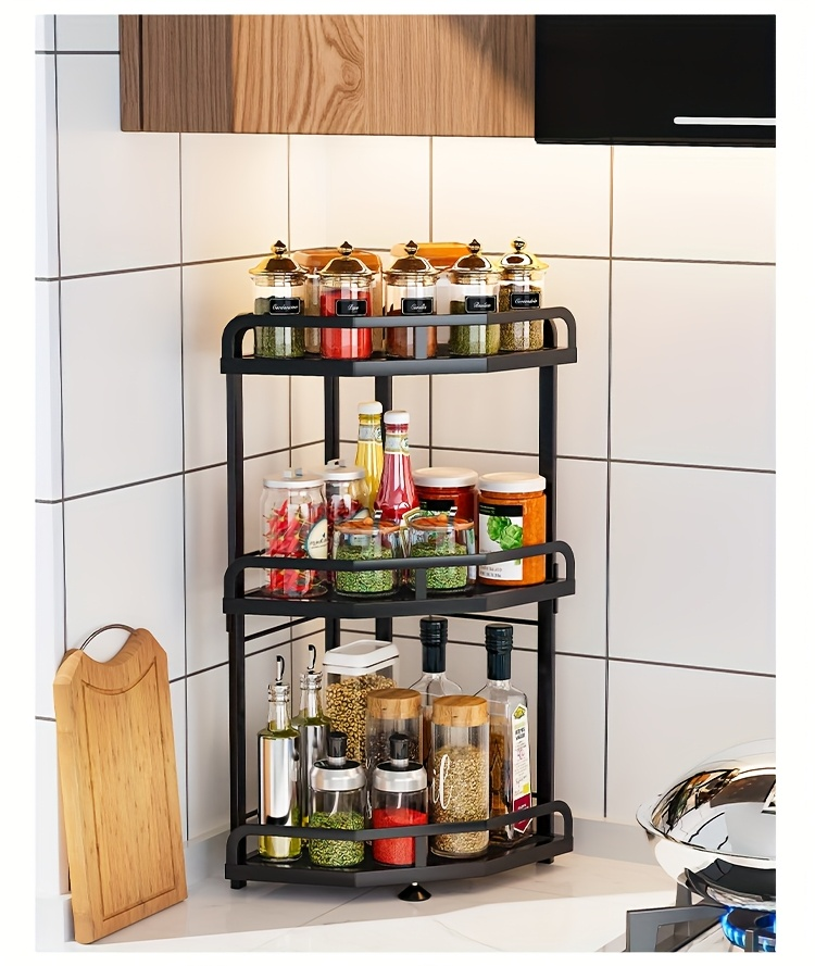 1-piece modern metal countertop storage rack, corner storage rack