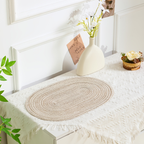 4/6/8/10-piece pack of oval polyester placemats - washable, soft, and durable
