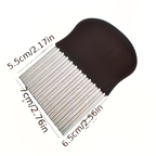 A stainless steel wavy potato slicer