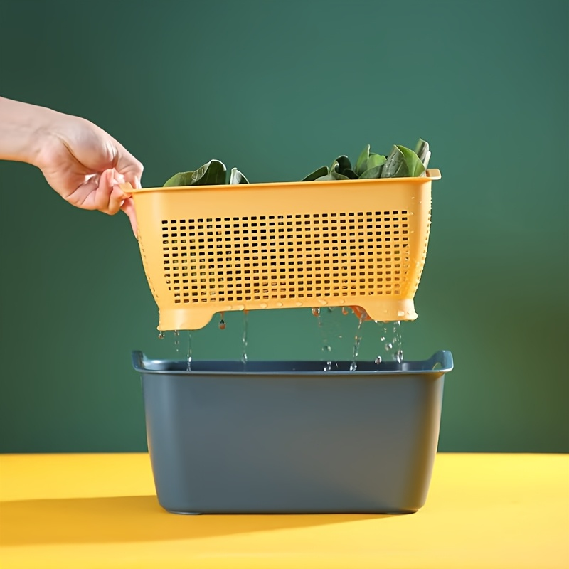 2-piece multi-functional plastic kitchen drain basket set