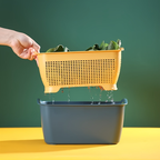 2-piece multi-functional plastic kitchen drain basket set