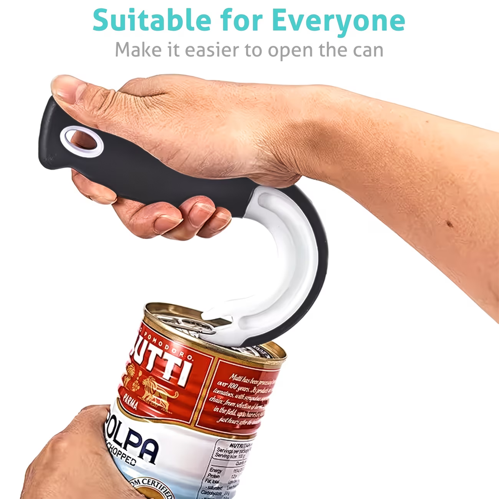 Easy to grip hook can opener - durable plastic