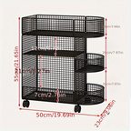Three-tier metal bookshelf with casters - a space-saving under-desk storage organizer.