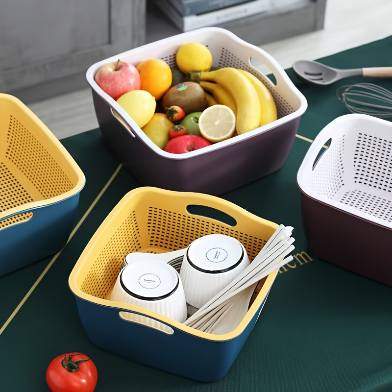 2-piece multi-functional plastic kitchen drain basket set