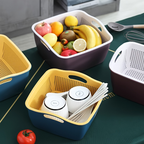 2-piece multi-functional plastic kitchen drain basket set