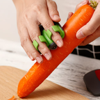 A stainless steel handheld peeler