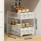 Large-capacity under-sink storage rack, multi-functional metal storage rack