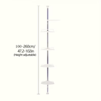 Corner bathroom shelf, suitable for different sizes, no drilling required for wall mounting.