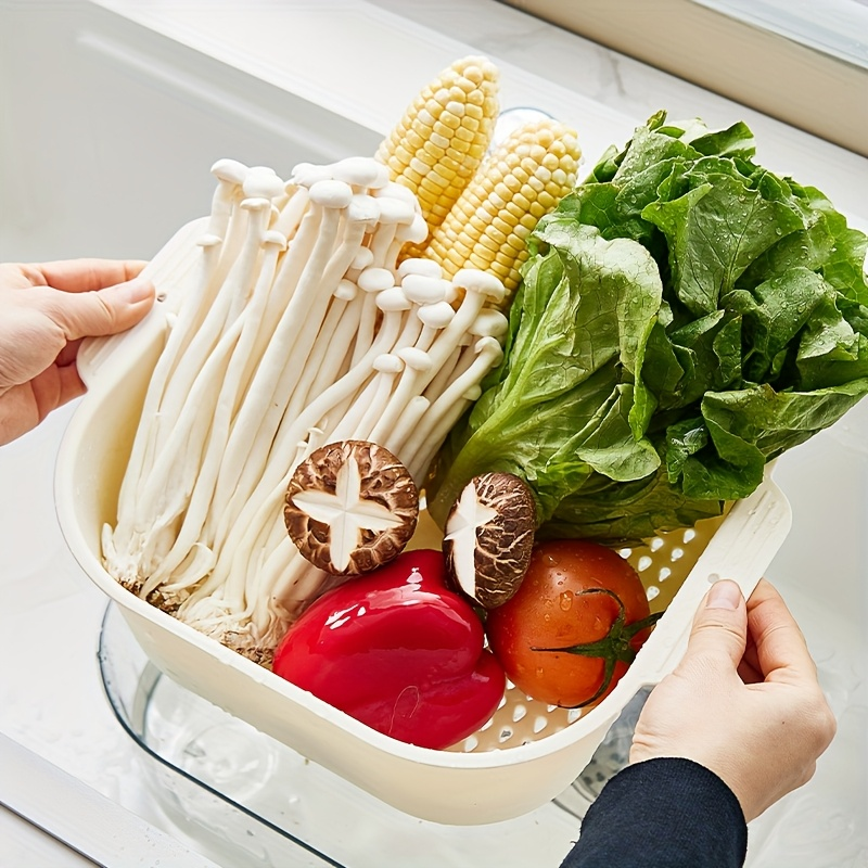 3-piece fruit and vegetable drain basket set, suitable for washing fruits and vegetables