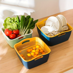 2-piece multi-functional plastic kitchen drain basket set