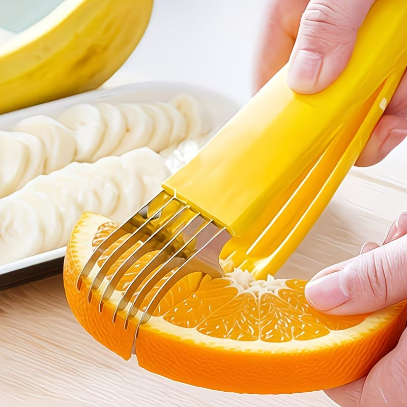 Durable stainless steel hot dog and banana slicer