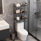 Three-tier toilet top storage shelf, bathroom metal shelf