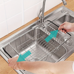 Stainless Steel Drain Basket - 3-in-1 Extendable Dish Drying Rack