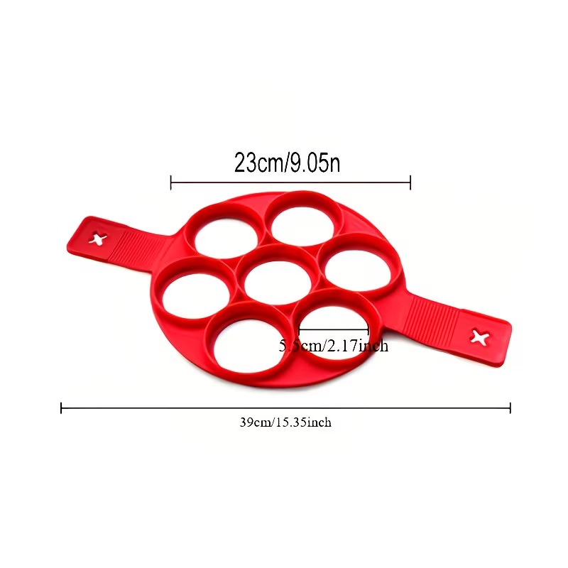 1 silicone non stick pancake and egg maker -4 cups of circular cooking tools