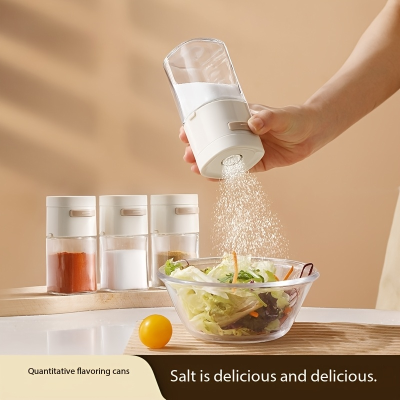 Household metering salt bottle, double-mouth metering control salt spray seasoning can
