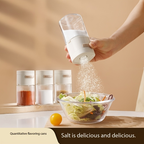 Household metering salt bottle, double-mouth metering control salt spray seasoning can