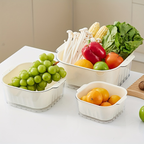 3-piece fruit and vegetable drain basket set, suitable for washing fruits and vegetables