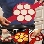 1 silicone non stick pancake and egg maker -4 cups of circular cooking tools