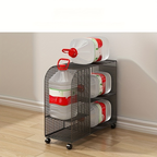 Under-desk rolling bookshelf storage rack - Heavy-duty metal rolling storage trolley