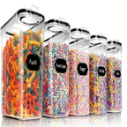Sealed food containers - Kitchen and pantry rice bucket lids 2.5L 6-piece set