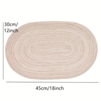 4/6/8/10-piece pack of oval polyester placemats - washable, soft, and durable