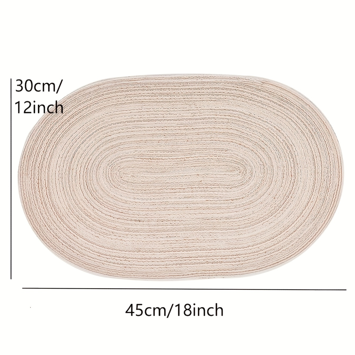 4/6/8/10-piece pack of oval polyester placemats - washable, soft, and durable
