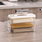 Large-capacity airtight food storage box - transparent, made of PET/PP plastic.