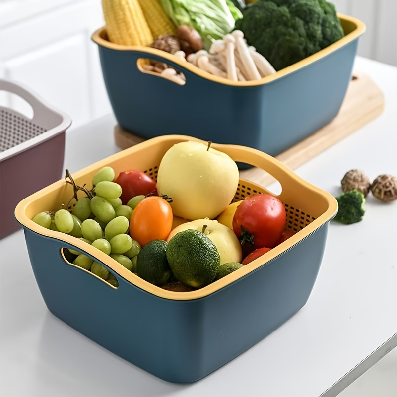 2-piece multi-functional plastic kitchen drain basket set