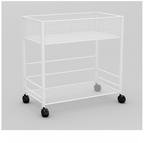 Multi-layer metal mesh bookshelf with wheels
