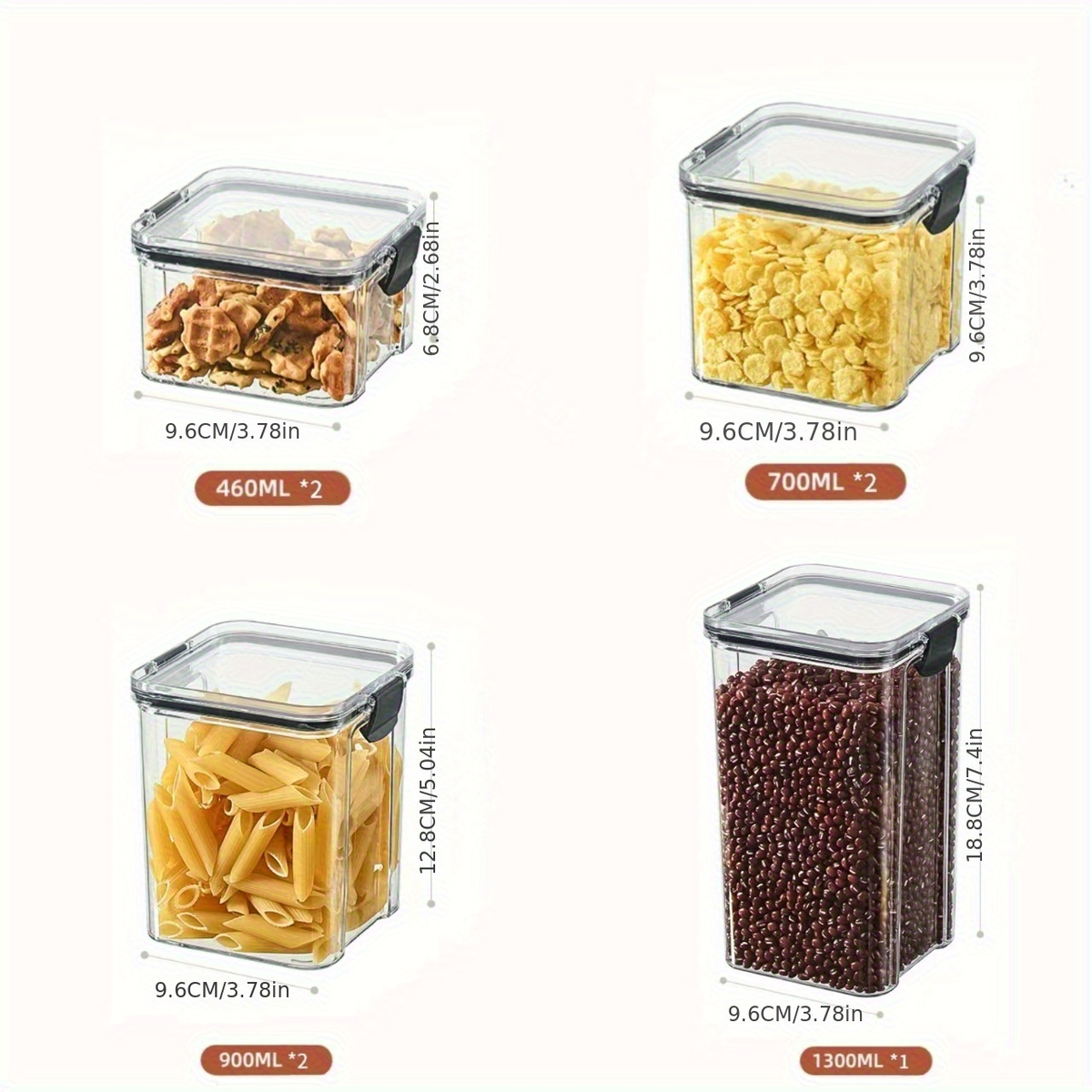 7-piece kitchen airtight jar set for cereal products