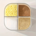 4-in-1 Multi-Compartment Spice Jar with Lid - Durable Plastic Kitchen Storage Rack