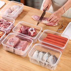 10-pack of BPA-free transparent PP refrigerator storage boxes