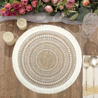 Bohemian-style round tassel placemats (6/8/10 pieces)