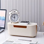One frosted white storage box, suitable for power outlets and surge protectors.