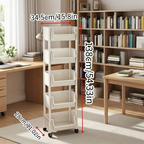Five-tier bookshelf, usable for 12 months – Movable desktop trolley