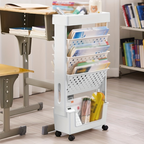 Multifunctional Rolling Bookshelf Storage Rack - Portable Storage Shelf
